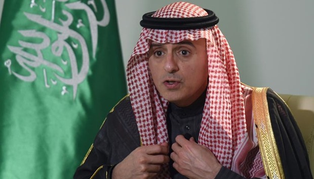 Saudi Foreign Minister Adel al-Jubeir gives an interview to AFP at his ministry in Riyadh on Thursday.