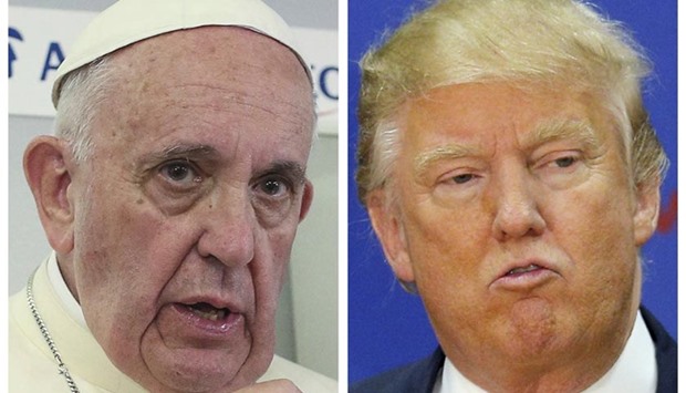 Pope Francis (left) and Donald Trump: extraordinary public exchange