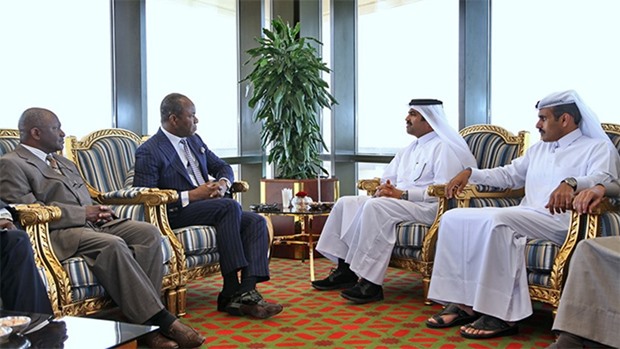 HE the Minister of Energy and Industry Dr Mohamed bin Saleh al-Sada, who is also the president of Opec conference, holding talks with Nigeriau2019s Minister of State for Petroleum Resources Emmanuel Ibe Kachiwku and his accompanying delegation in Doha yesterday. They discussed issues pertaining to the global oil price and also bilateral relations and the scope of co-operation in the energy sector.