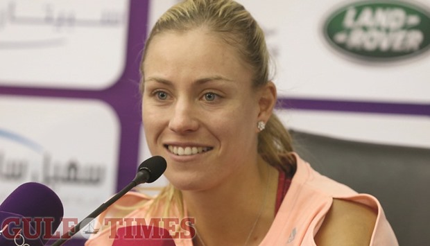 Angelique Kerber during a press conference in Doha yesterday. PICTURE: Jayan Orma