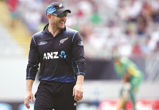 File picture of Brendon McCullum of New Zealand smiling during the third ODI between New Zealand and Pakistan at Eden Park in Auckland.