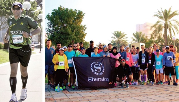 ON TRACK: Ziyad Rahim. Right: The participants during their recent run at Sheraton.