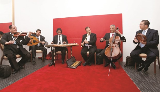 An orchestra from Egypt entertaining visitors at the Alfardan Jewellery pavilion. PICTURES: Jayaram
