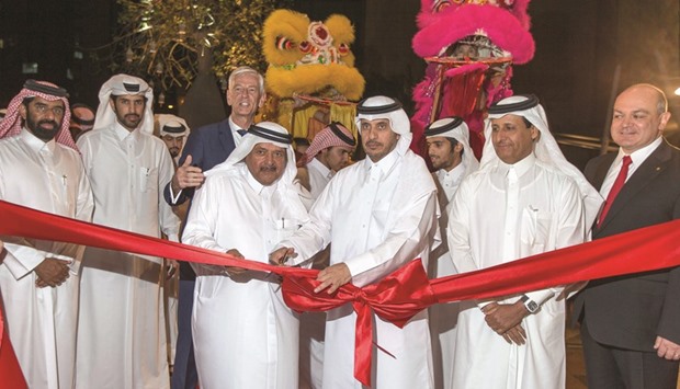 HE the Prime Minister and Interior Minister Sheikh Abdullah bin Nasser bin Khalifa al-Thani opening the new hotel yesterday.