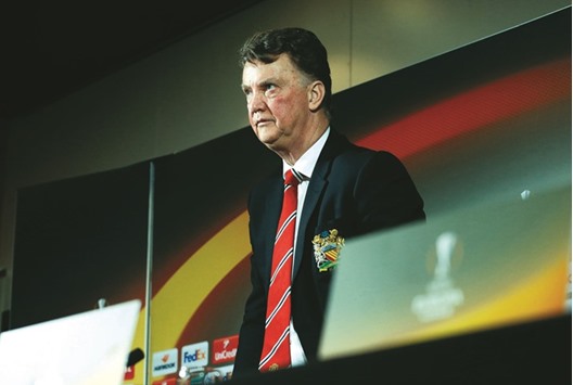 Manchester Unitedu2019s Dutch manager Louis van Gaal.