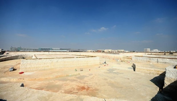 'Geotechnical samples' of Dukhan rock dating back around 20 to 30mn years have been unearthed during the construction stage of the Qatar Foundation Stadium.