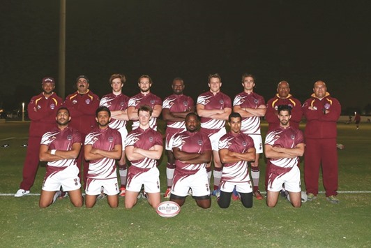 A group photo of Qatar national squad which will compete in the Asia Rugby Development Sevens tournament, which kicks off tomorrow at Al Ain.