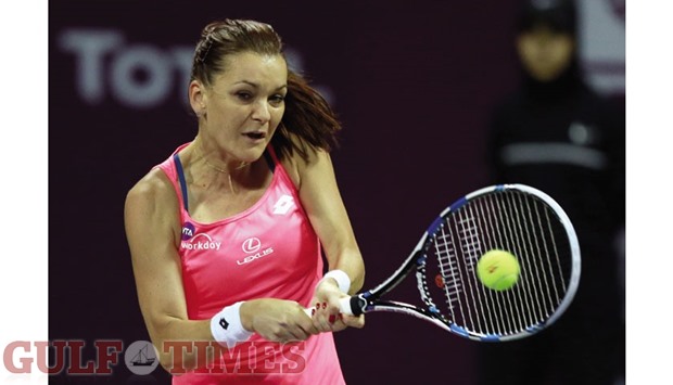 Agnieszka Radwanska in action during her third round match against Monica Niculescu at Qatar Total Open in Doha yesterday. PICTURES: Noushad Thekkayil