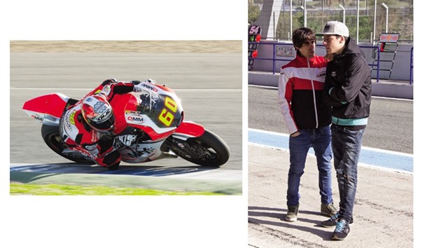 QMMF Racing riders Julian Simon and Xavier Simeon during the pre-season test in Jerez.