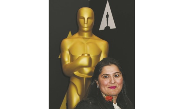 Sharmeen Obaid-Chinoy attends a reception in Beverly Hills, California recently.