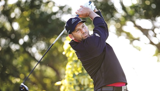 Sergio Garcia tees off at the Honda Classic.