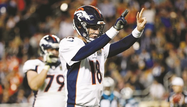 File picture of Peyton Manning of the Denver Broncos.