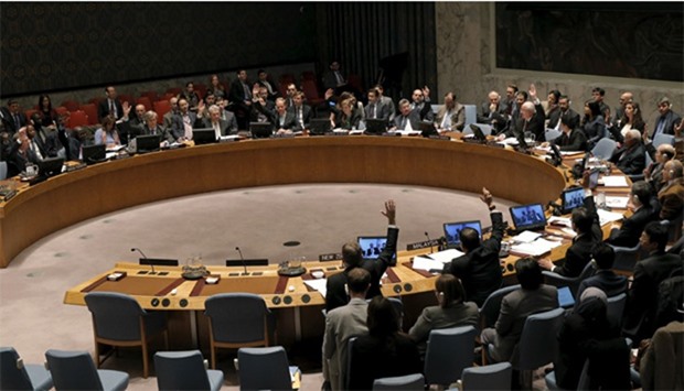 The United Nations Security Council votes to approve a resolution endorsing the planned halt in figh