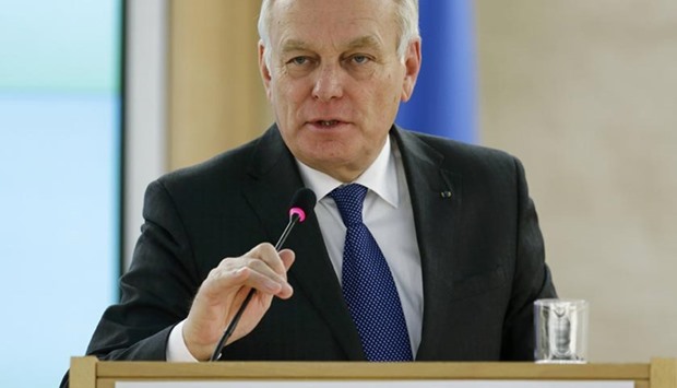 French Foreign Minister Jean-Marc Ayrault delivers a speech at the 31st Session of the Human Rights Council at the UN European headquarters in Geneva on Monday.