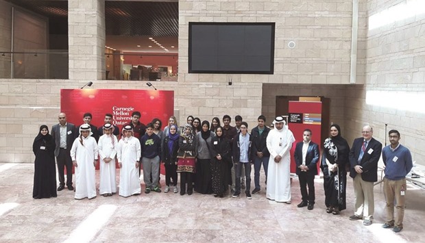 Al Khaliji  and  Carnegie Mellon officials with the participants of the workshop.