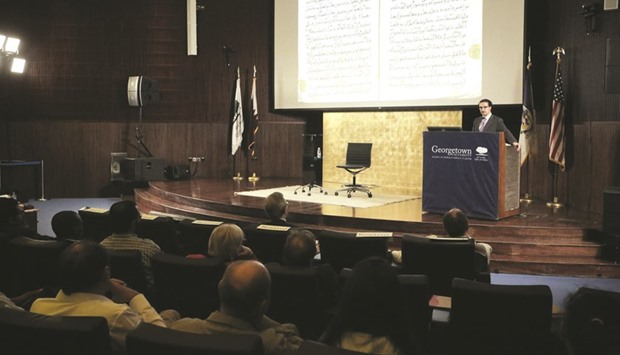 Ahmed Ragab, professor of History of Science from Harvard University, delivering the lecture.