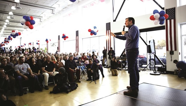 US Republican presidential candidate Ted Cruz attending a campaign event in Portsmouth, New Hampshire.