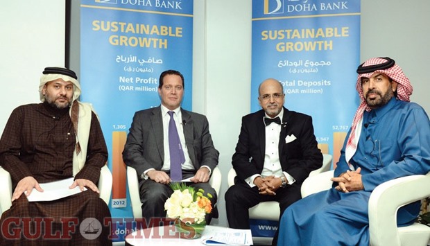 Doha Bank CEO Dr R Seetharaman and other members of the panel during the seminar u201cGrowing Opportunities in Qatar.u201d PICTURE: Jayan Orma