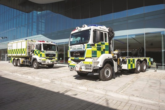 The new HMCAS major incident response vehicles on show at the conference.