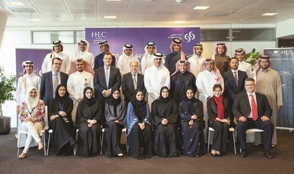 Qatari nationals aged 16 to 19 who have completed the annual u201cYouth Leadership Acceleration Programmeu201d with senior Commercial Bank executives.