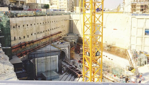 A metro station under construction
