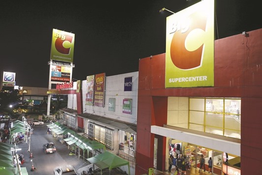 A Big C Supercenter on the outskirts of Bangkok. Shares in the supermarket chain hit a 13-month high of 251 baht yesterday.