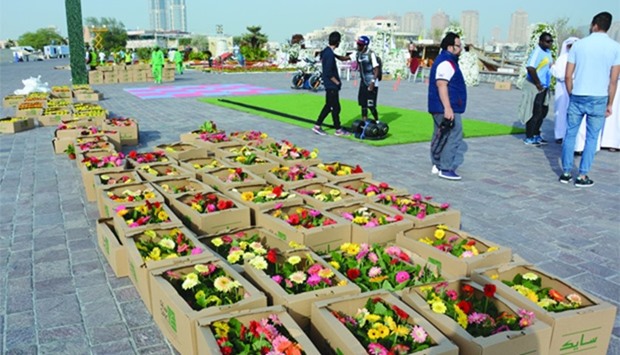 Katara - the Cultural Village has beautified the esplanade with flowers. PICTURE: Joey Aguilar