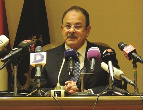 Egyptu2019s Interior Minister Magdy Abdel Ghaffar speaks during a press conference yesterday in Cairo.