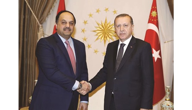 HE the Minister of State for Defence Affairs Dr Khalid bin Mohamed al-Attiyah is seen during meetings on his visit to Ankara, Turkey.