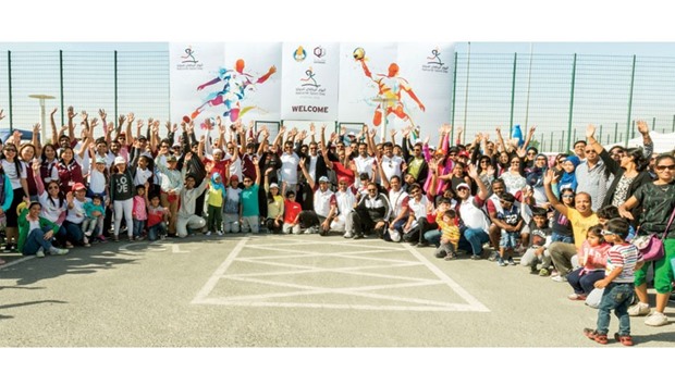 Hundreds of Qatargas employees and their families participate in NSD activities yesterday.
