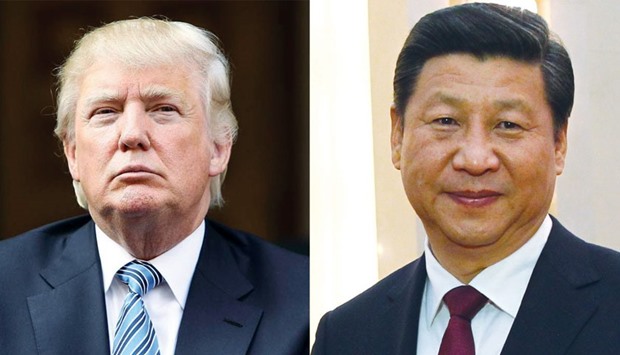 Donald Trump, left, and Xi Jingping ... about turn.