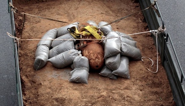250 kg World War Two bomb that was found during excavation