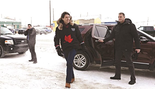 Trudeau has that aura: Justin Trudeau arrives in Iqaluit, Nunavut, last Thursday.