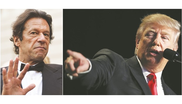 SIMILARLY BLUNT: Pakistan opposition leader Imran Khan, left, and US President Donald Trump.