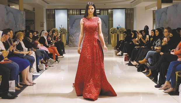 A model presenting a creation by Tony Ward at the show hosted by Fifty One East at its Lagoona Mall store.