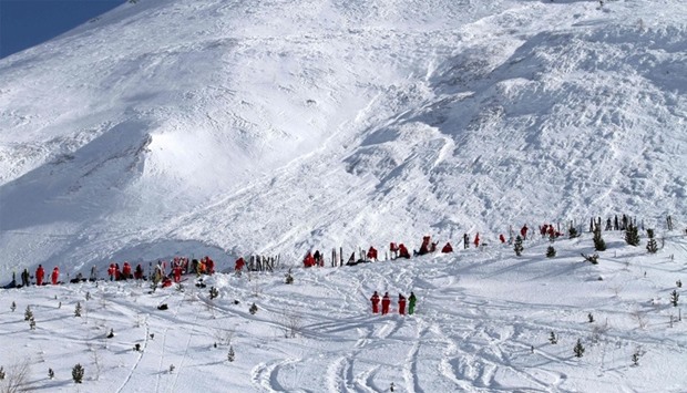 The French Alps shows an avalanche site in an off-piste area