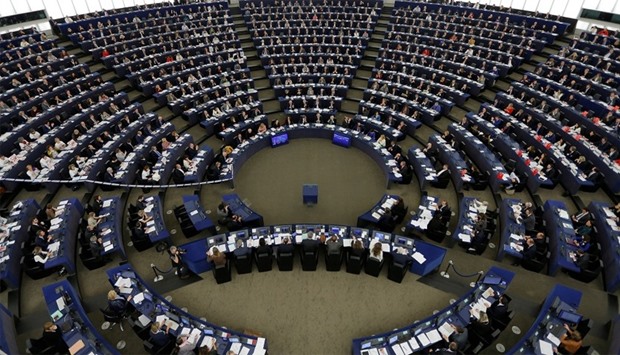 MEPs take part in a voting session on the CETA between the EU and Canada