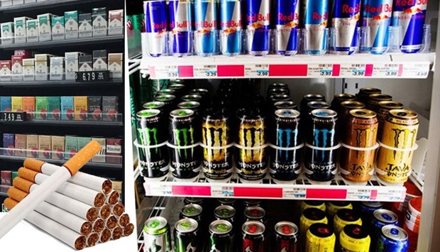 Energy drinks and tobacco products
