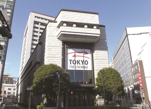 The Tokyo Stock Exchange. The Nikkei index ended 0.5% lower at 19,347.53 yesterday as exporters were hit by the stronger yen.