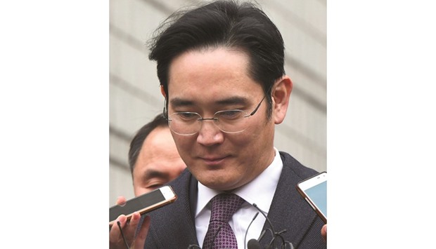 The scion of South Korean giant Samsung appeared in court yesterday as judges deliberate a second at