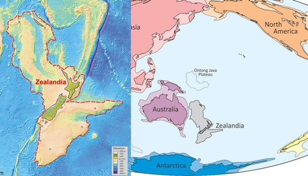 An illustration shows what geologists are calling Zealandia