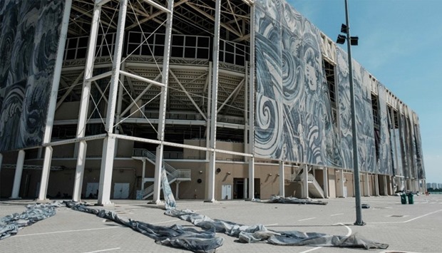 The outside cover of the Olympic Aquatic Stadium is falling off just six months after the Rio 2016 Olympic Games