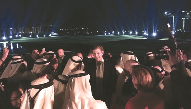 US President Donald Trumpu2019s son Eric Trump attends the opening ceremony of the golf club in Dubai.