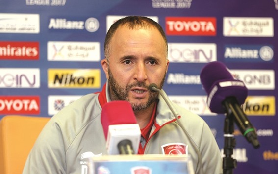 Lekhwiya coach Djamel Belmadi talks to the media ahead of his teamu2019s Asian Champions League match.