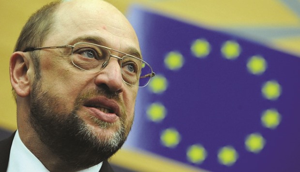 Schulz (above) was chosen to run against Merkel in September.