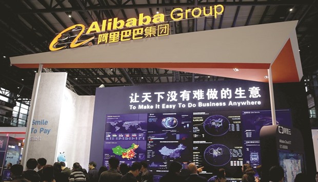 A sign of Alibaba Group is seen in Zhejiang province. The firm, which has an active user base of around 500mn, said it wants to tap Chinau2019s entire $4.8tn retail economy by developing data-driven management tools for retailers and brands.
