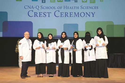 CNA-Q Pharmacy Technician students attend the Crest Ceremony.