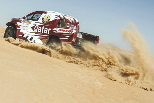 Qataru2019s Nasser al-Attiyah will partner French co-driver Mathieu Baumel in a Toyota Hilux.