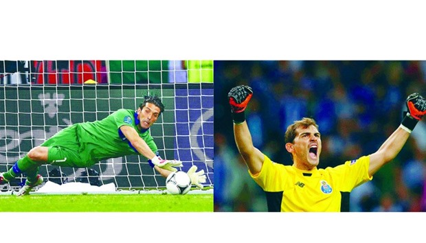 Goalkeeping icons Iker Casillas (right) and Gianluigi Buffon