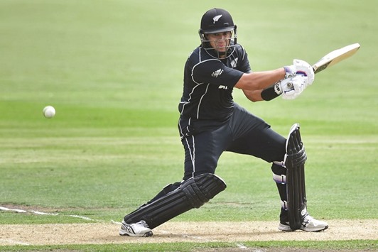 Ross Taylor completed his ton in dramatic fashion with a boundary off the last ball of the innings, claiming a New Zealand record of 17 ODI centuries, during the second ODI against South Africa at the Hagley Park Oval in Christchurch yesterday. (AFP)